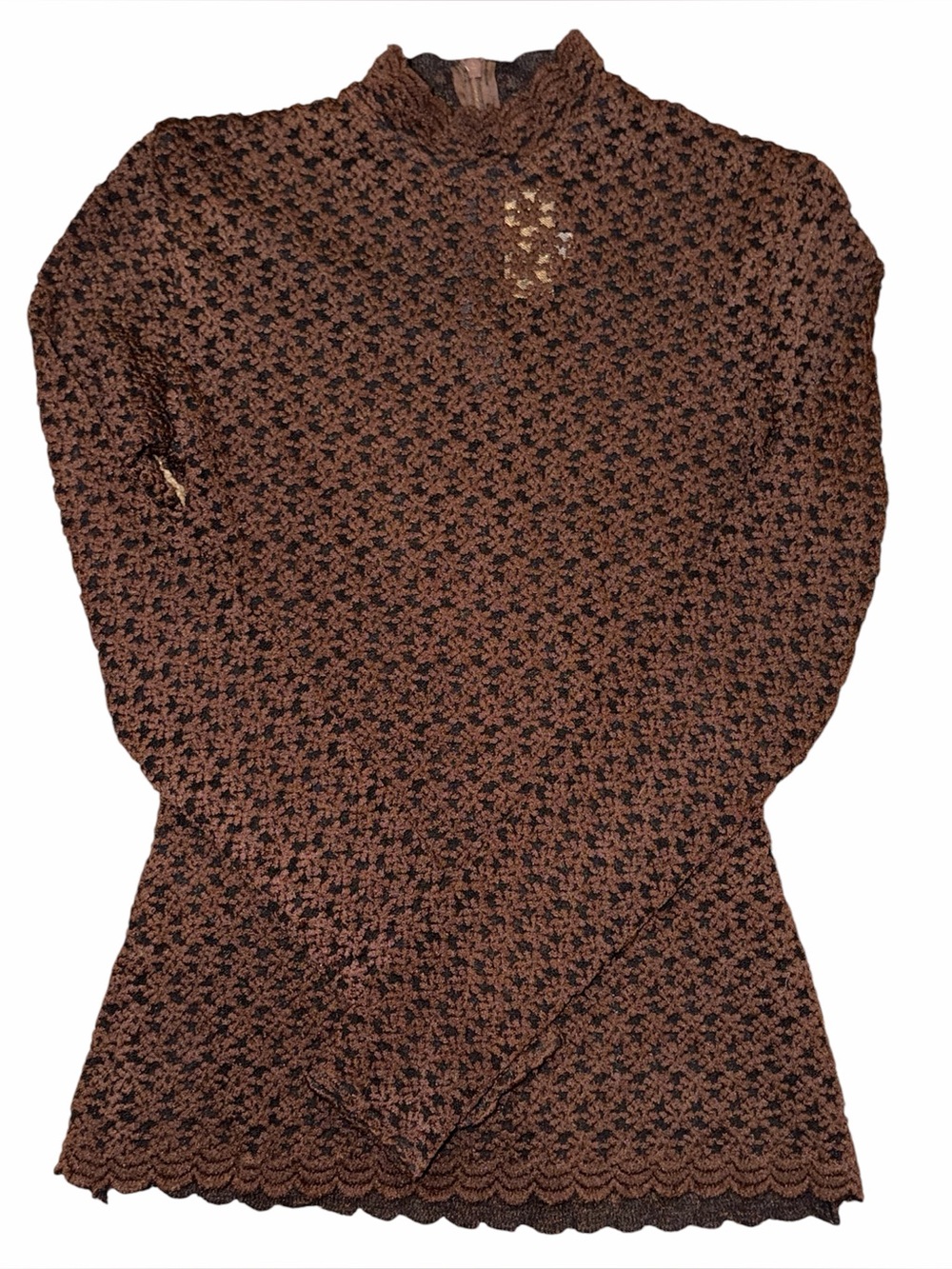 Vintage Alberto Makali floral lace long-sleeve blouse